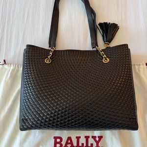 Vintage Bally Quilted Lambskin Leather Bag